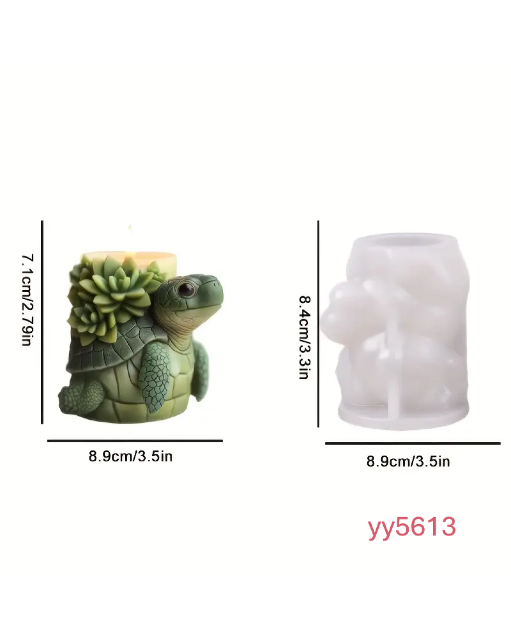 YY5613 Kaplumbağa Mumluk Silikon Kalıp – Sevimli ve Doğal Dekoratif Hediye!